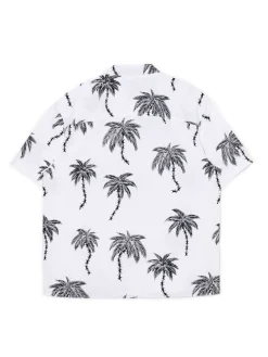 New Cropp Bawełniana koszula w hawajskim stylu biały