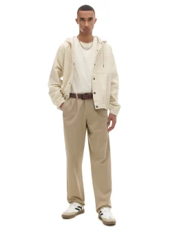 Clearance Cropp Bawełniane spodnie loose beżowy