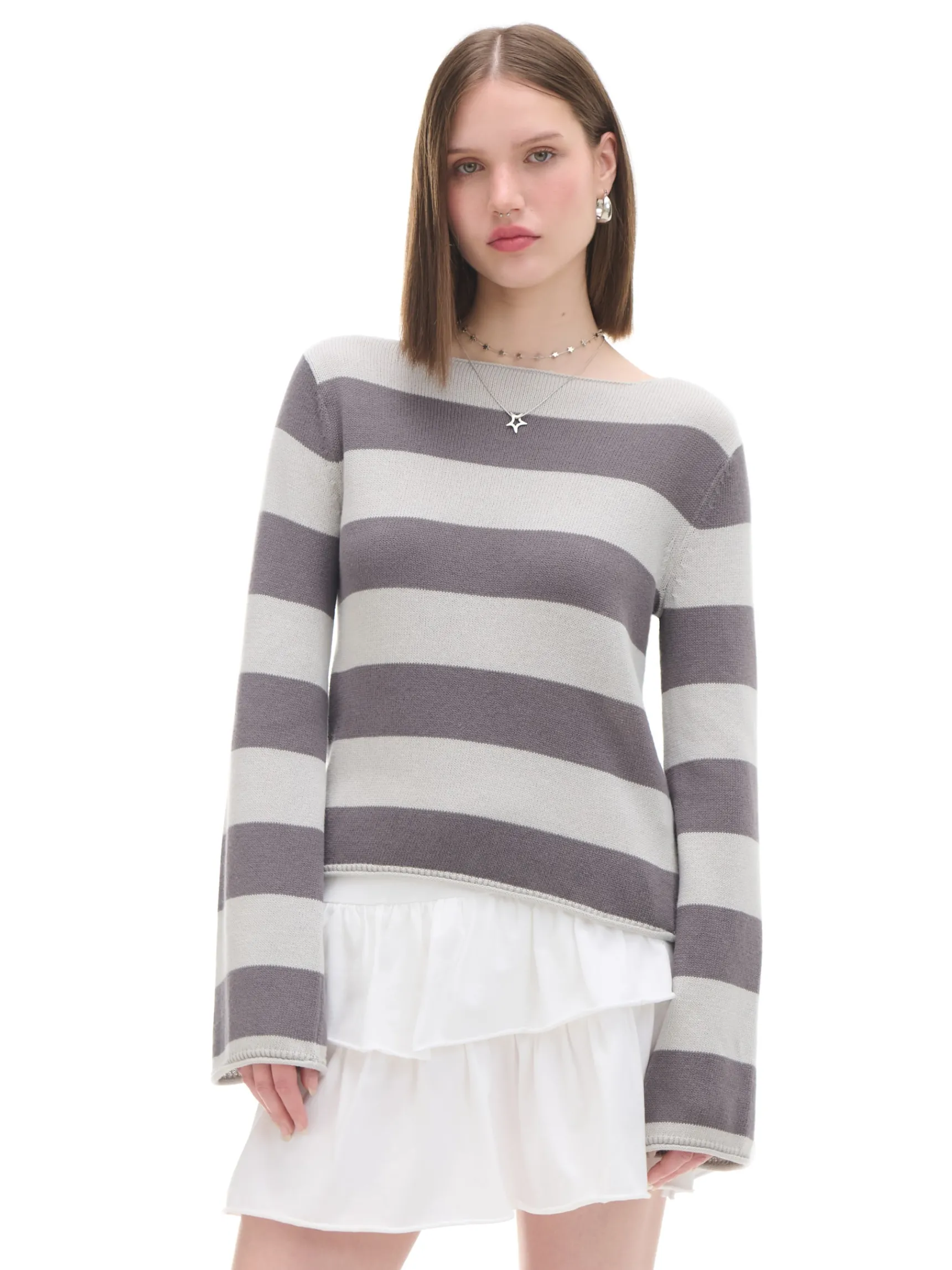 Clearance Cropp Bawełniany sweter w paski wielobarwny