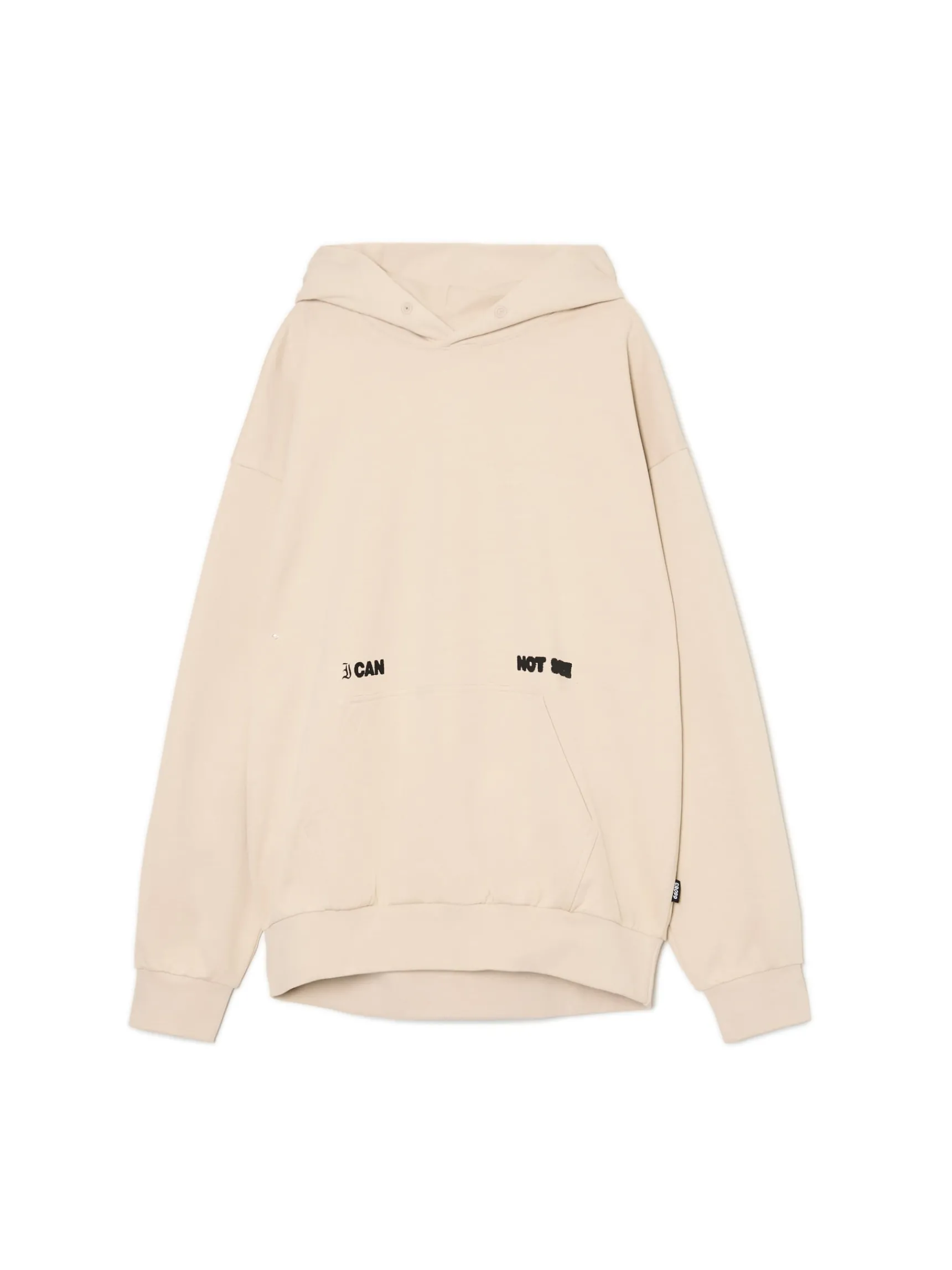 Best Cropp Beżowa bluza loose z kapturem beżowy