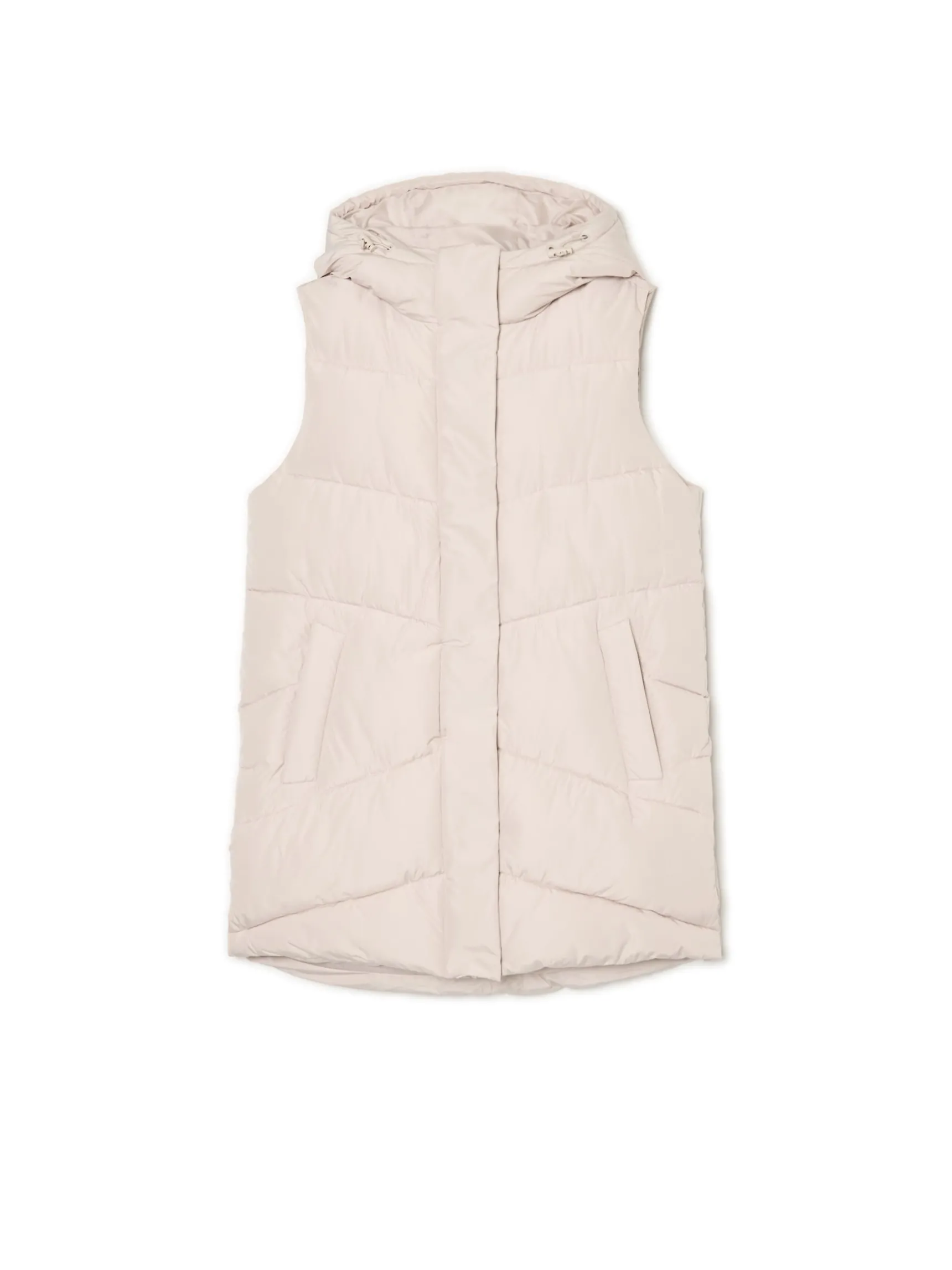 Fashion Cropp Beżowa kamizelka puffer z kapturem beżowy