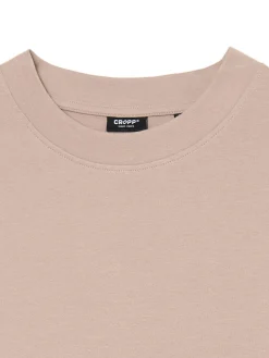 New Cropp Beżowa koszulka basic jasnyszary