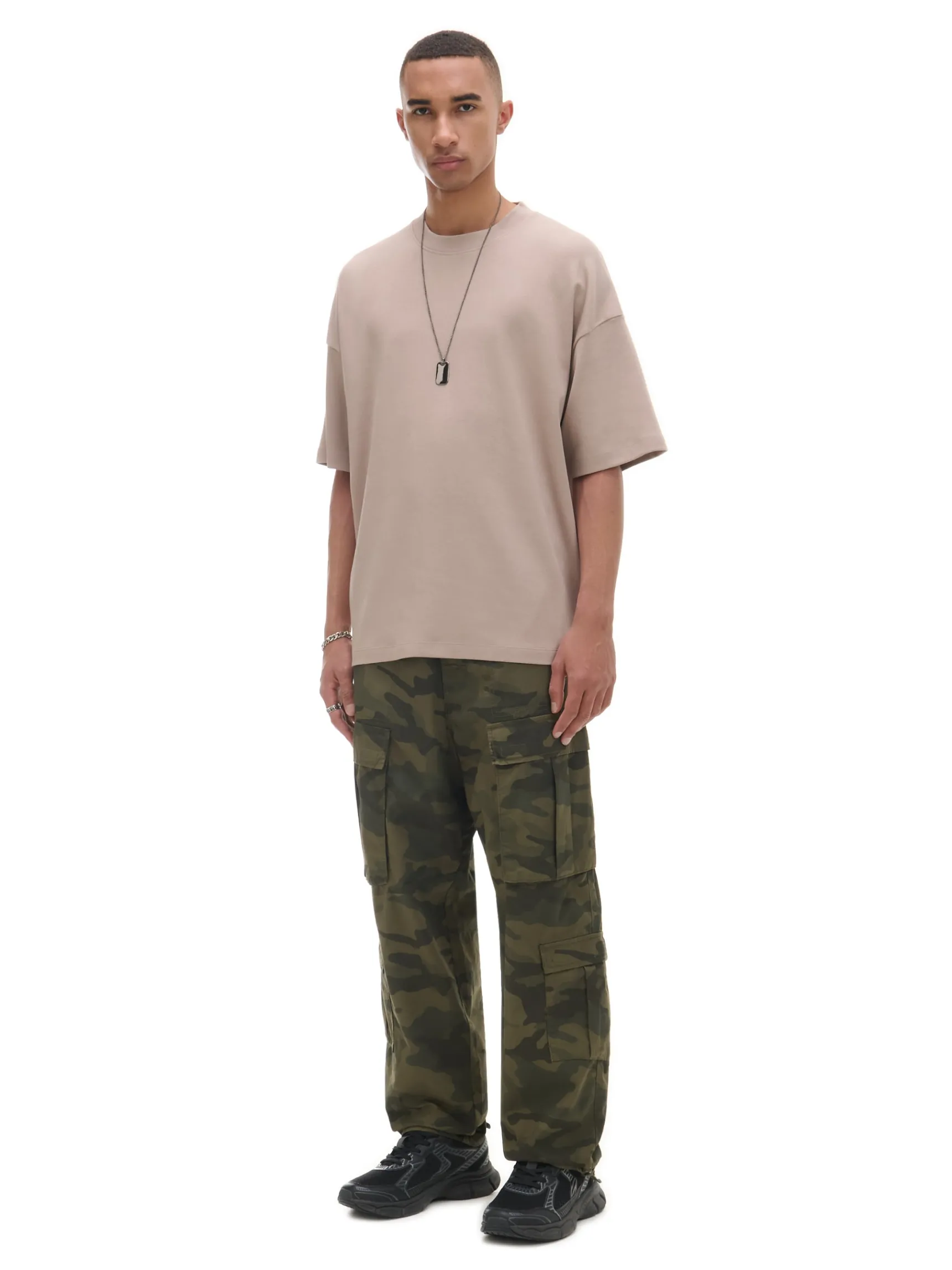 New Cropp Beżowa koszulka basic jasnyszary