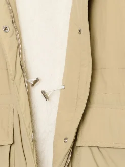 Outlet Cropp Beżowa parka z kapturem beżowy