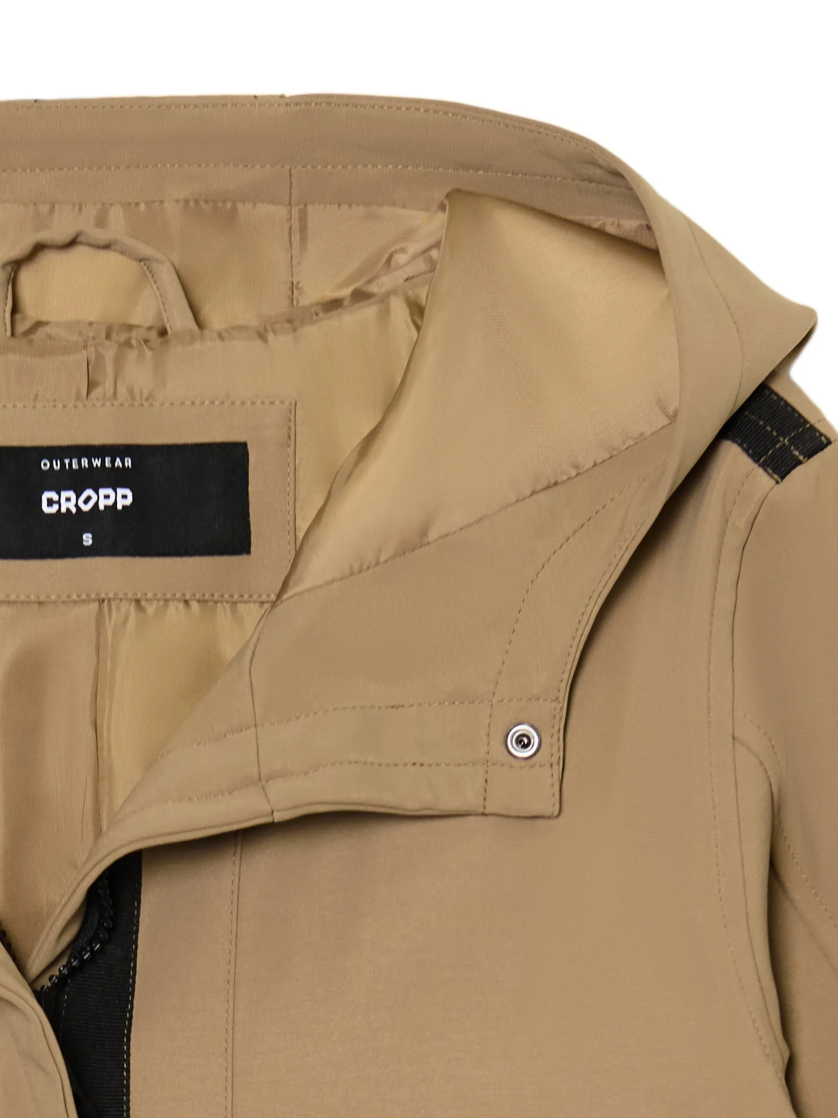 New Cropp Beżowa parka z kapturem beżowy