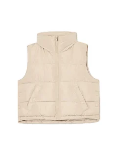 Clearance Cropp Beżowa pikowana kamizelka beżowy