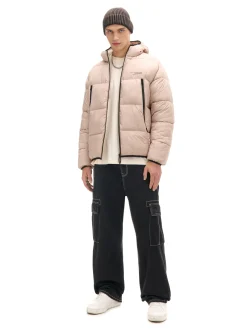 Best Cropp Beżowa pikowana kurtka puffer beżowy