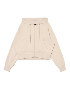 New Cropp Beżowa rozpinana bluza z kapturem beżowy