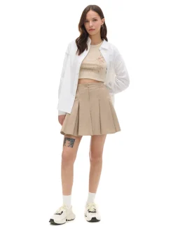 Clearance Cropp Beżowa spódnica mini kremowy