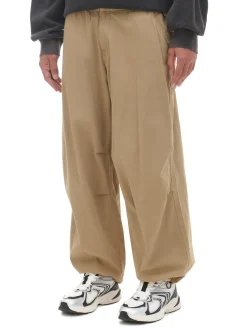Clearance Cropp Beżowe spodnie parachute beżowy