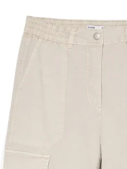 Discount Cropp Beżowe spodnie straight cargo beżowy