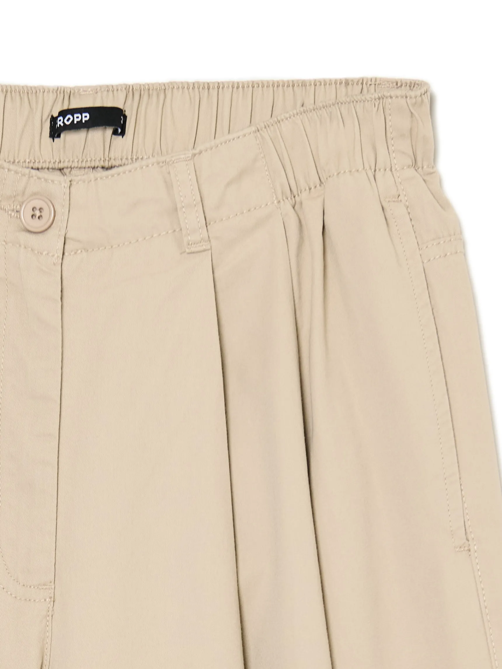 Hot Cropp Beżowe spodnie wide leg beżowy