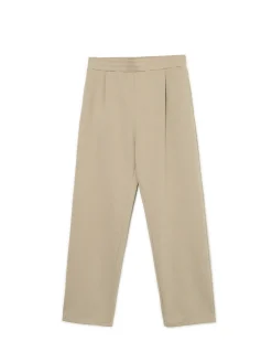 Sale Cropp Beżowe spodnie z dżerseju beżowy