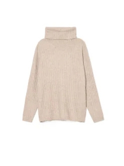 Best Cropp sweter z golfem beżowy