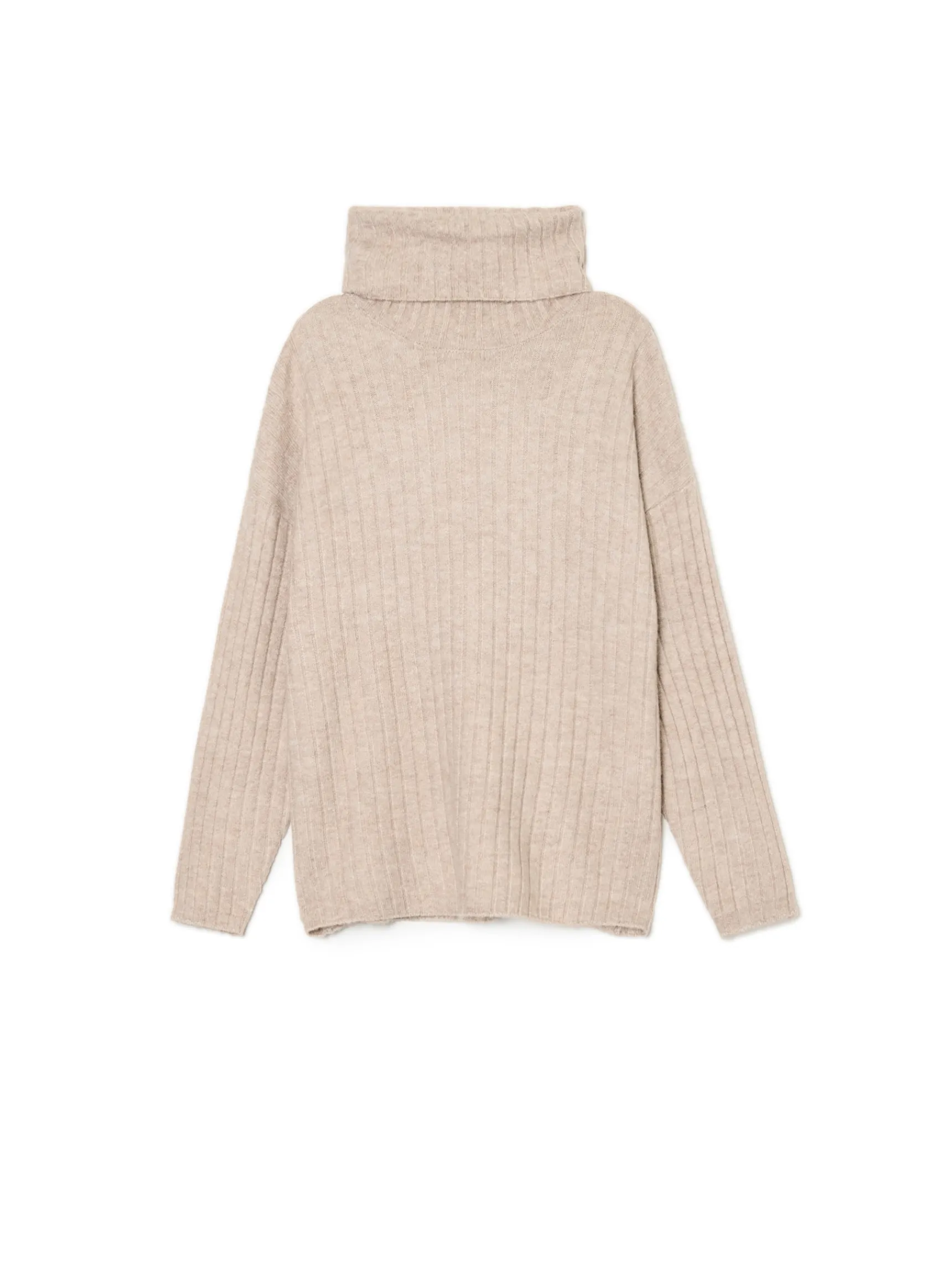 Best Cropp sweter z golfem beżowy