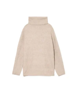 Best Cropp sweter z golfem beżowy