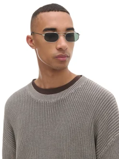 Online Cropp sweter z prążkowanej dzianiny beżowy