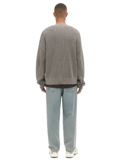 Online Cropp sweter z prążkowanej dzianiny beżowy