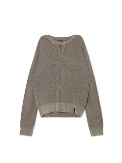 Online Cropp sweter z prążkowanej dzianiny beżowy