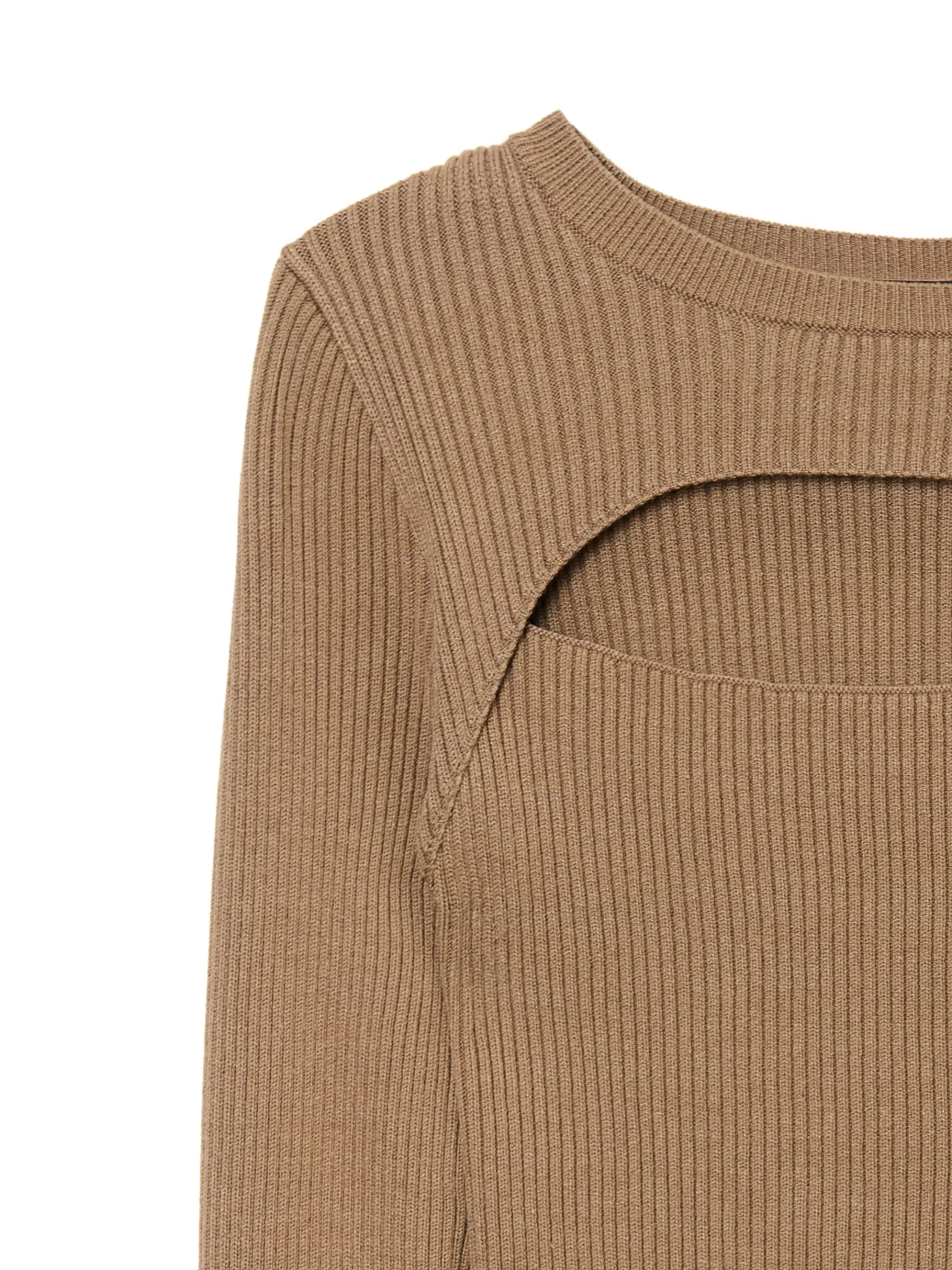 Best Cropp sweter z wycięciem z przodu beżowy