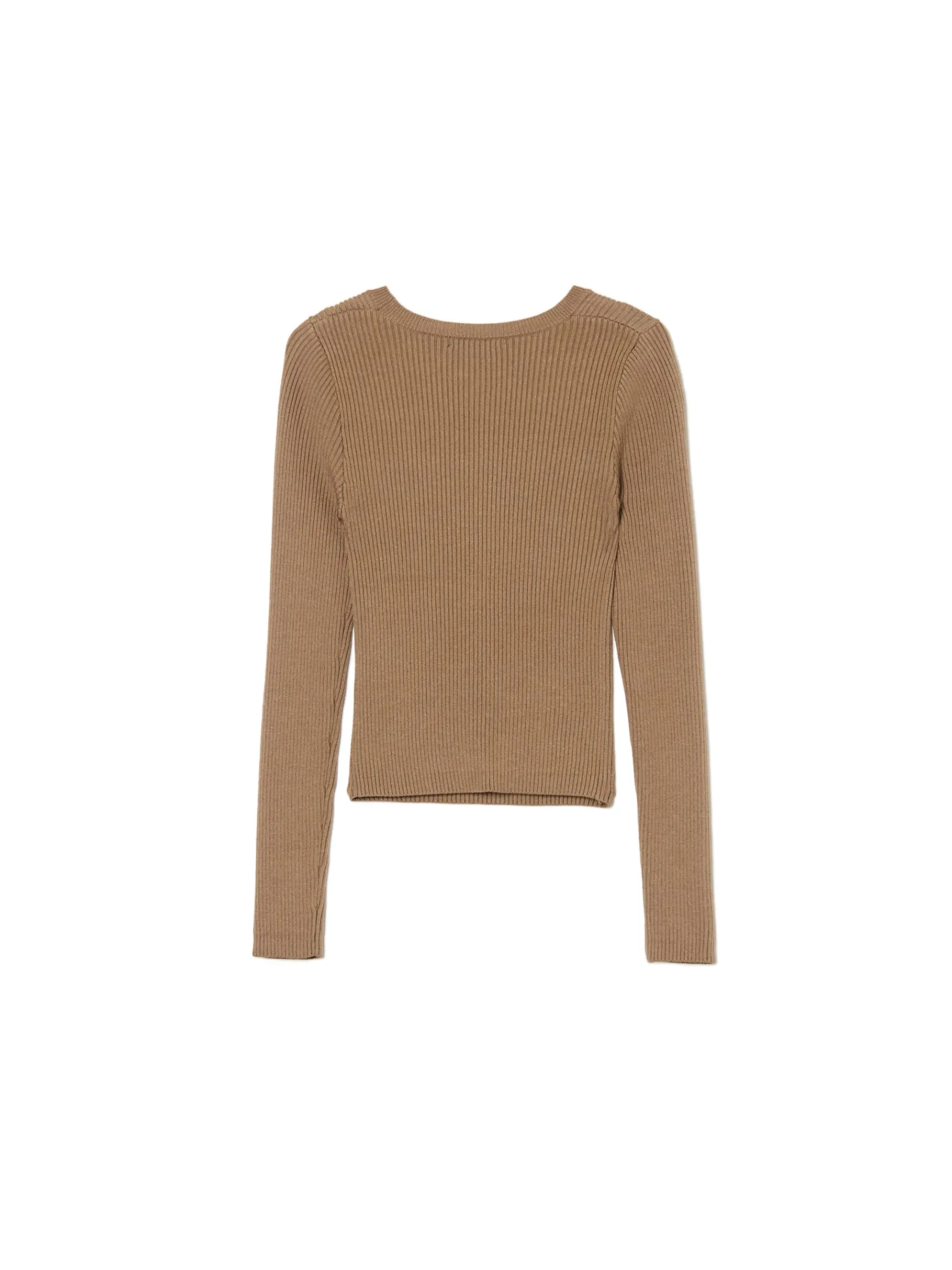 Best Cropp sweter z wycięciem z przodu beżowy