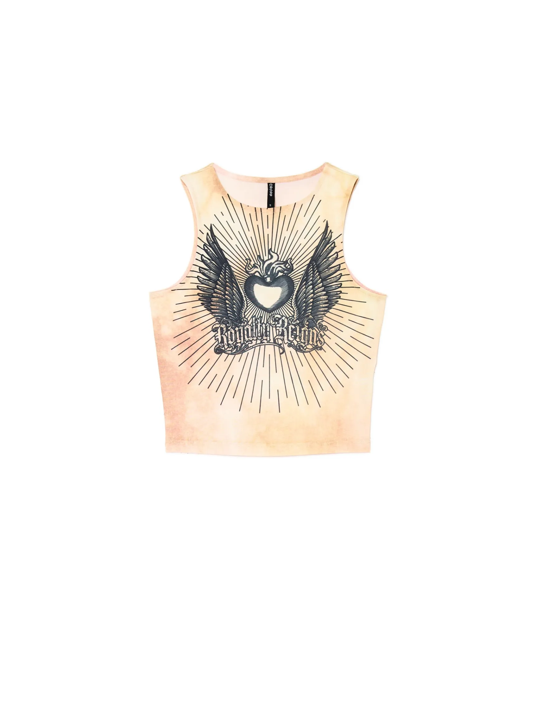 Clearance Cropp Beżowy top z efektem tie-dye wielobarwny