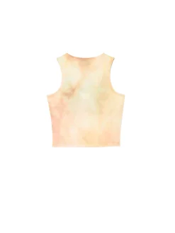 Clearance Cropp Beżowy top z efektem tie-dye wielobarwny