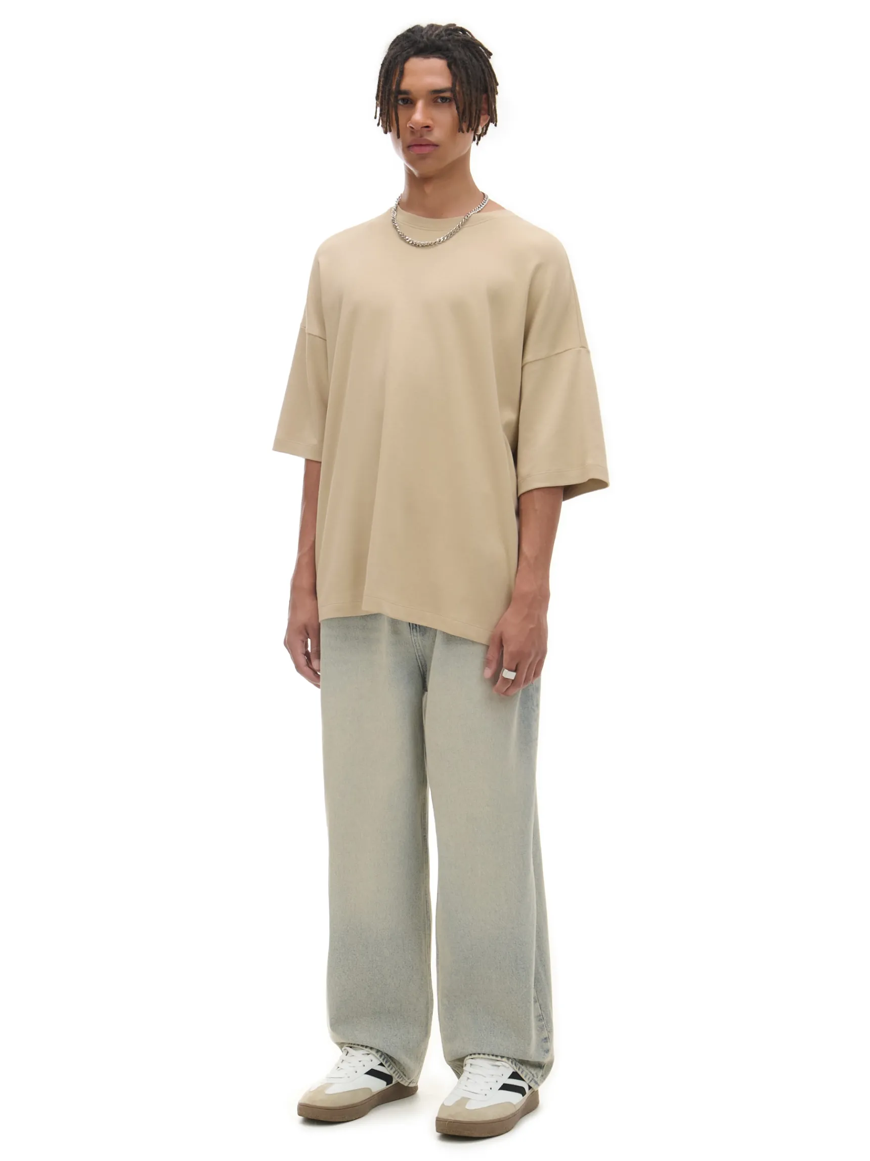 Discount Cropp T-shirt basic beżowy