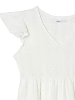 Online Cropp Biała ażurowa sukienka mini biały