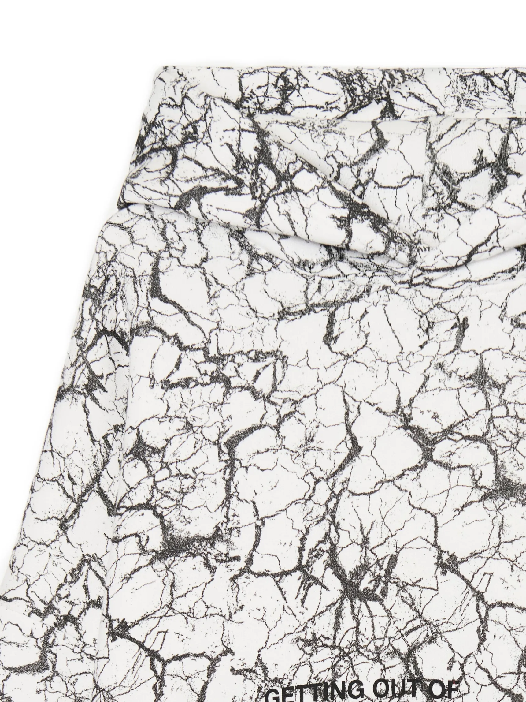 Sale Cropp Biała bluza hoodie z nadrukiem all over biały