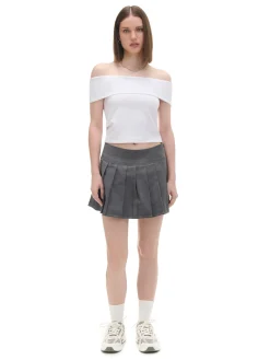 Sale Cropp Biała bluzka z dekoltem carmen biały