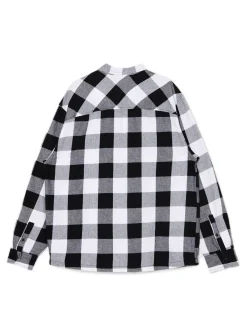 Best Cropp Biała koszula w kratę czarny