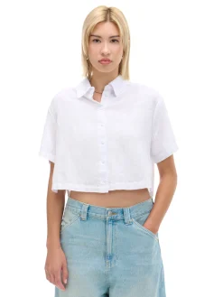 Fashion Cropp Biała koszula w retro stylu biały