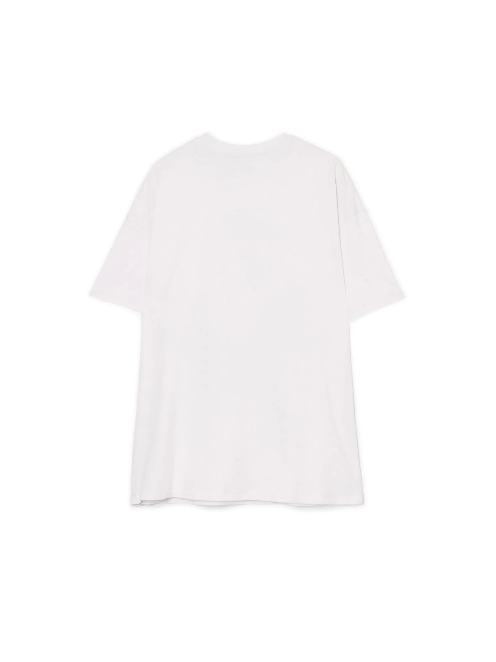 Discount Cropp Biała koszulka z kolorowym nadrukiem UNISEX jasnyszary