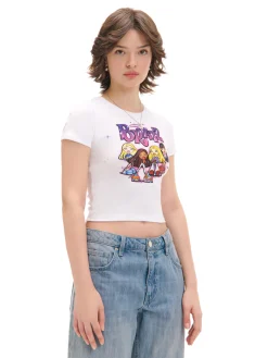 Fashion Cropp Biała koszulka z nadrukiem Bratz biały