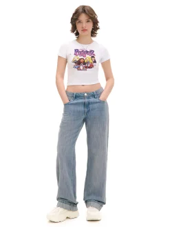 Fashion Cropp Biała koszulka z nadrukiem Bratz biały