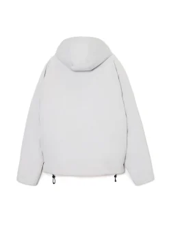 Clearance Cropp Biała kurtka puffer z kapturem jasnyszary