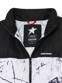 Sale Cropp Biała kurtka puffer z nadrukiem biały