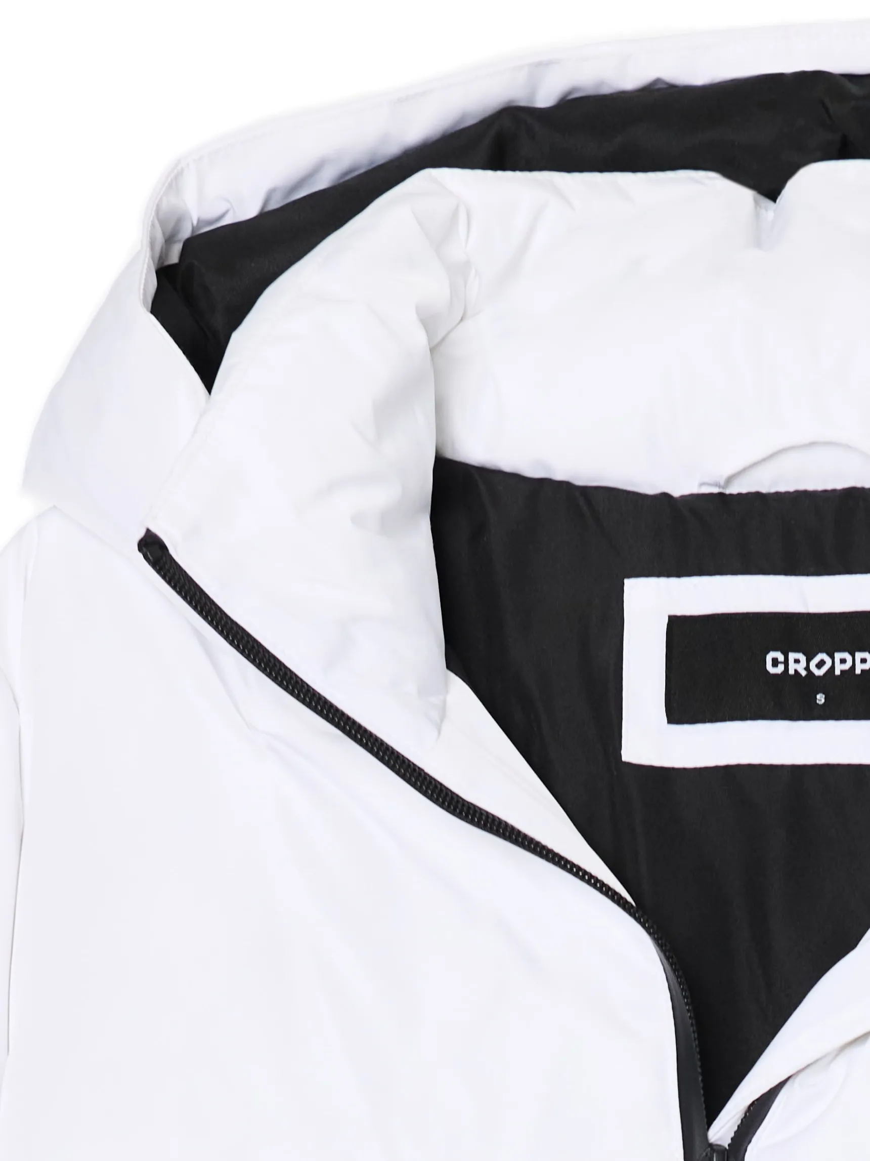 Fashion Cropp Biała pikowana kurtka z kapturem biały