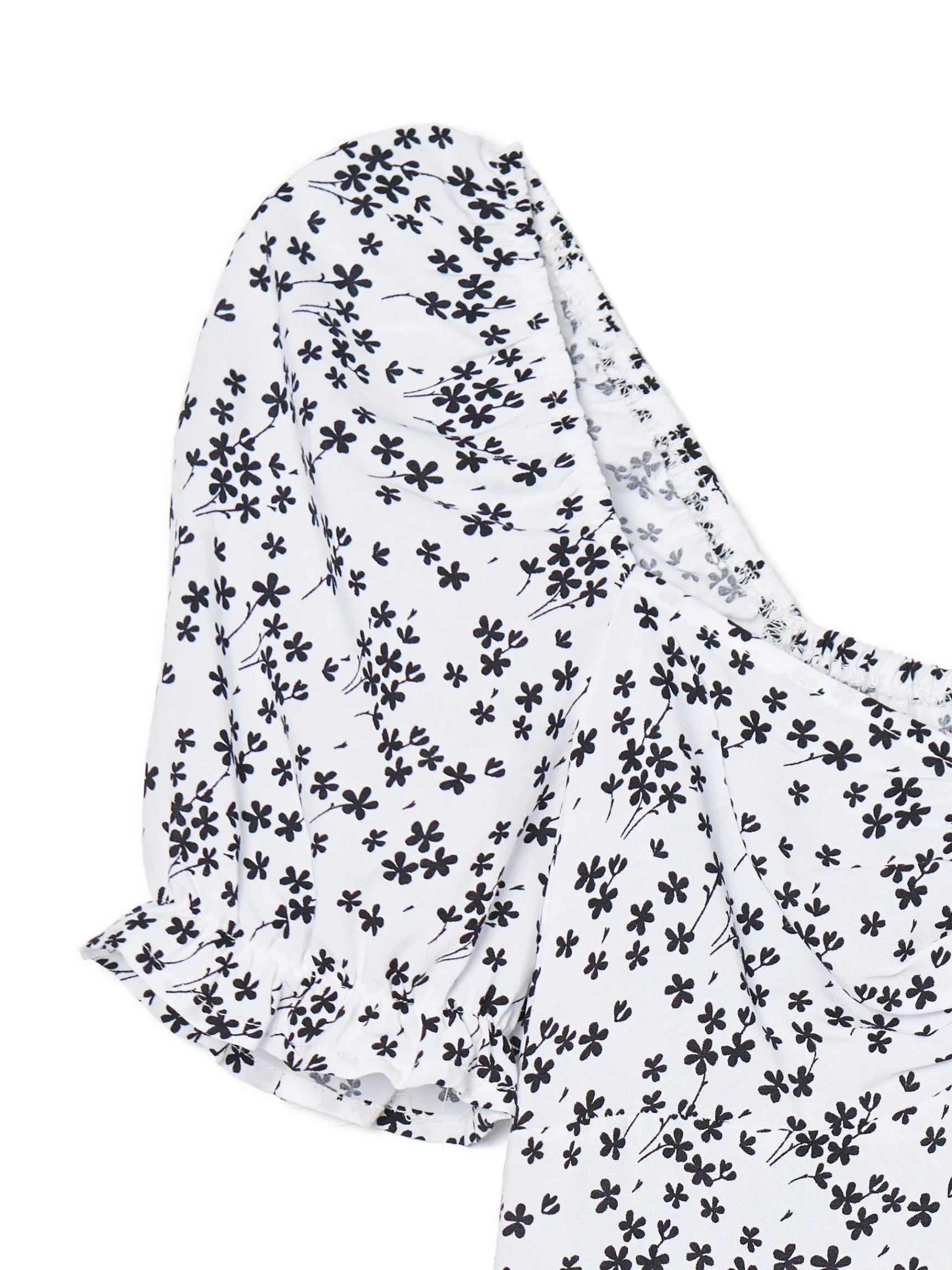 Clearance Cropp Biała sukienka mini w kwiaty kremowy