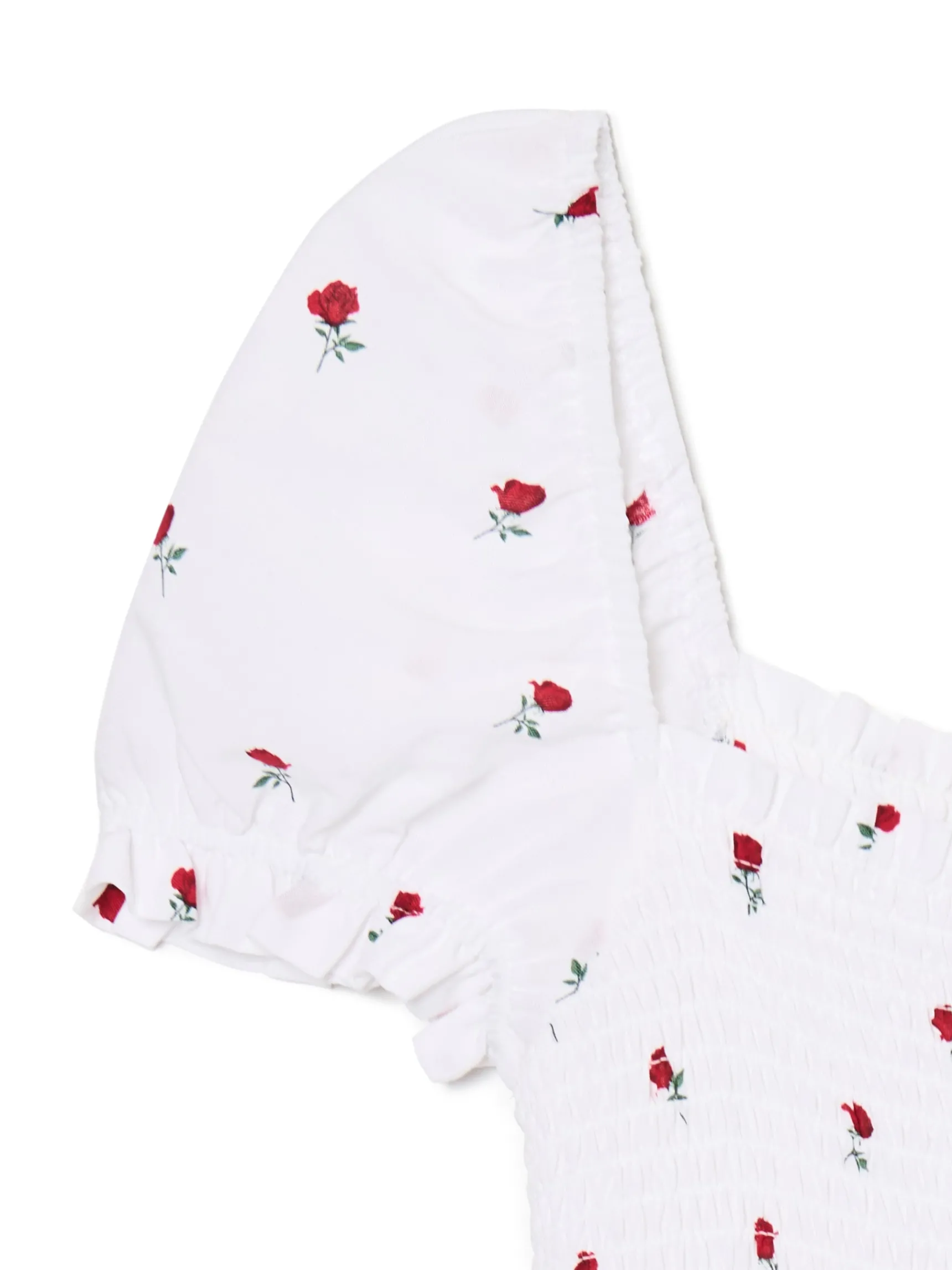 Best Cropp Biała sukienka mini z bufiastymi rękawami biały