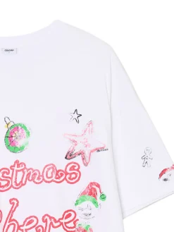 Fashion Cropp Biała świąteczna koszulka biały