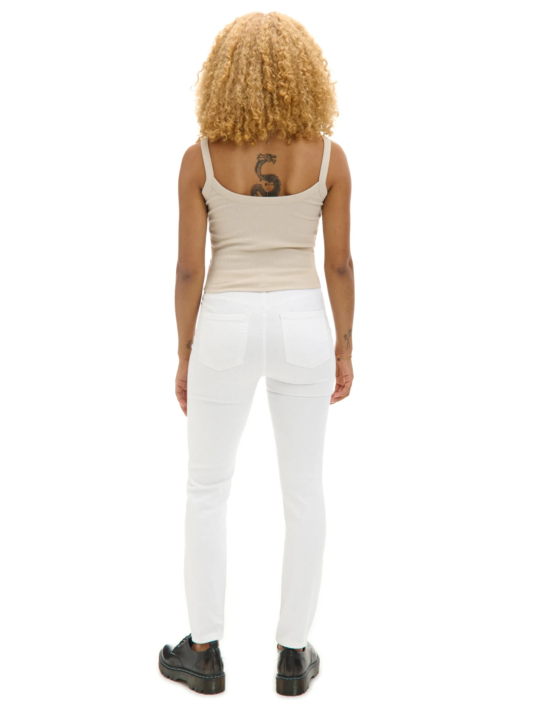 Online Cropp Białe jeansy skinny biały