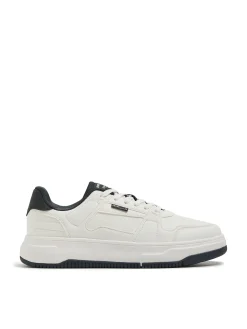 Fashion Cropp Białe sneakersy z czarnymi elementami biały