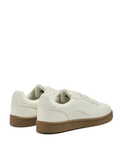 Sale Cropp Białe sneakersy z imitacji skóry biały
