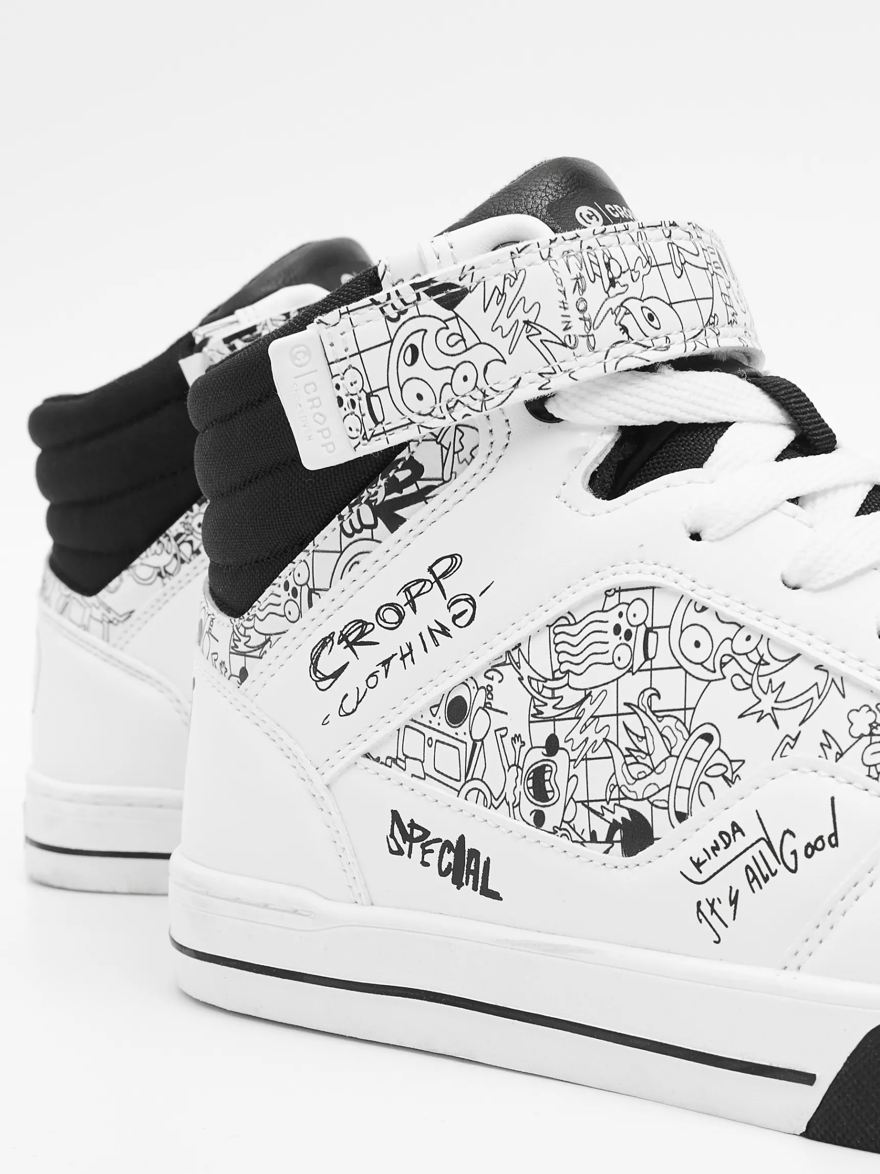 Online Cropp Białe sneakersy z nadrukami biały