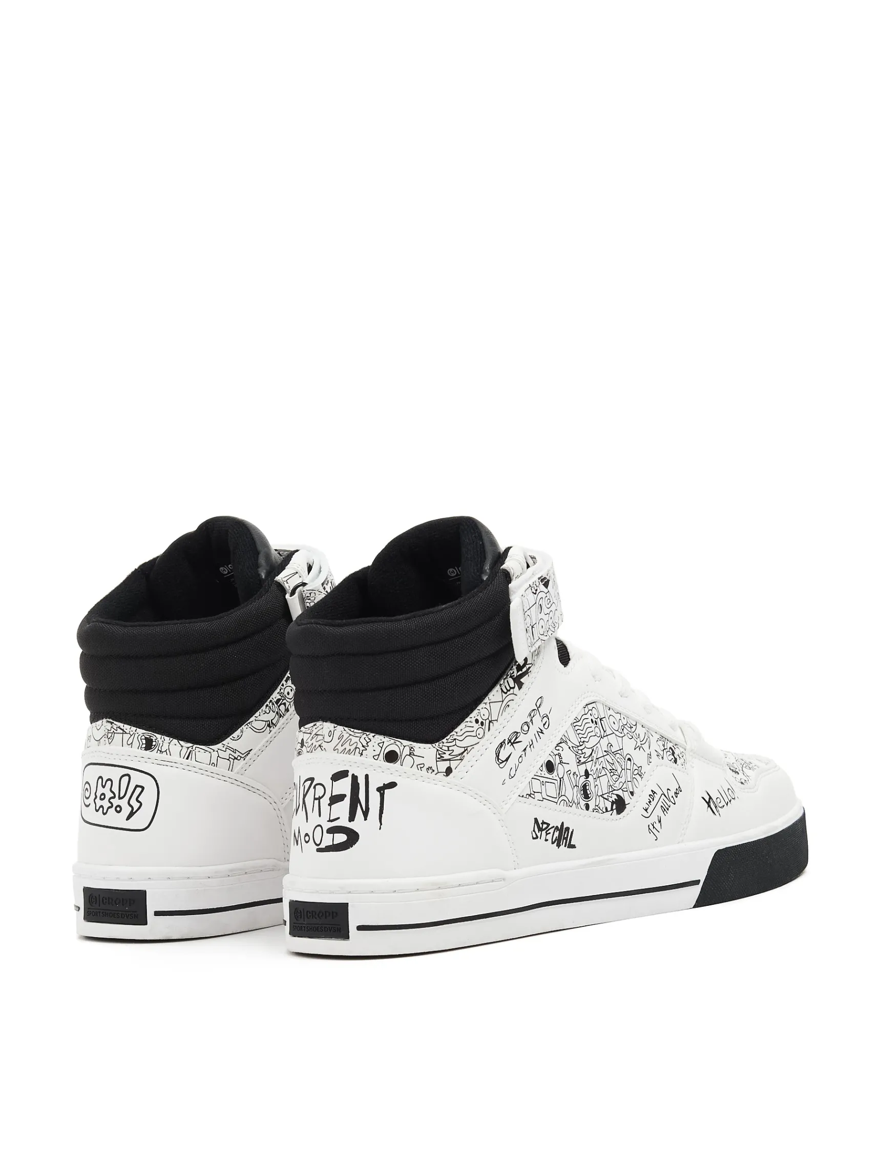 Online Cropp Białe sneakersy z nadrukami biały