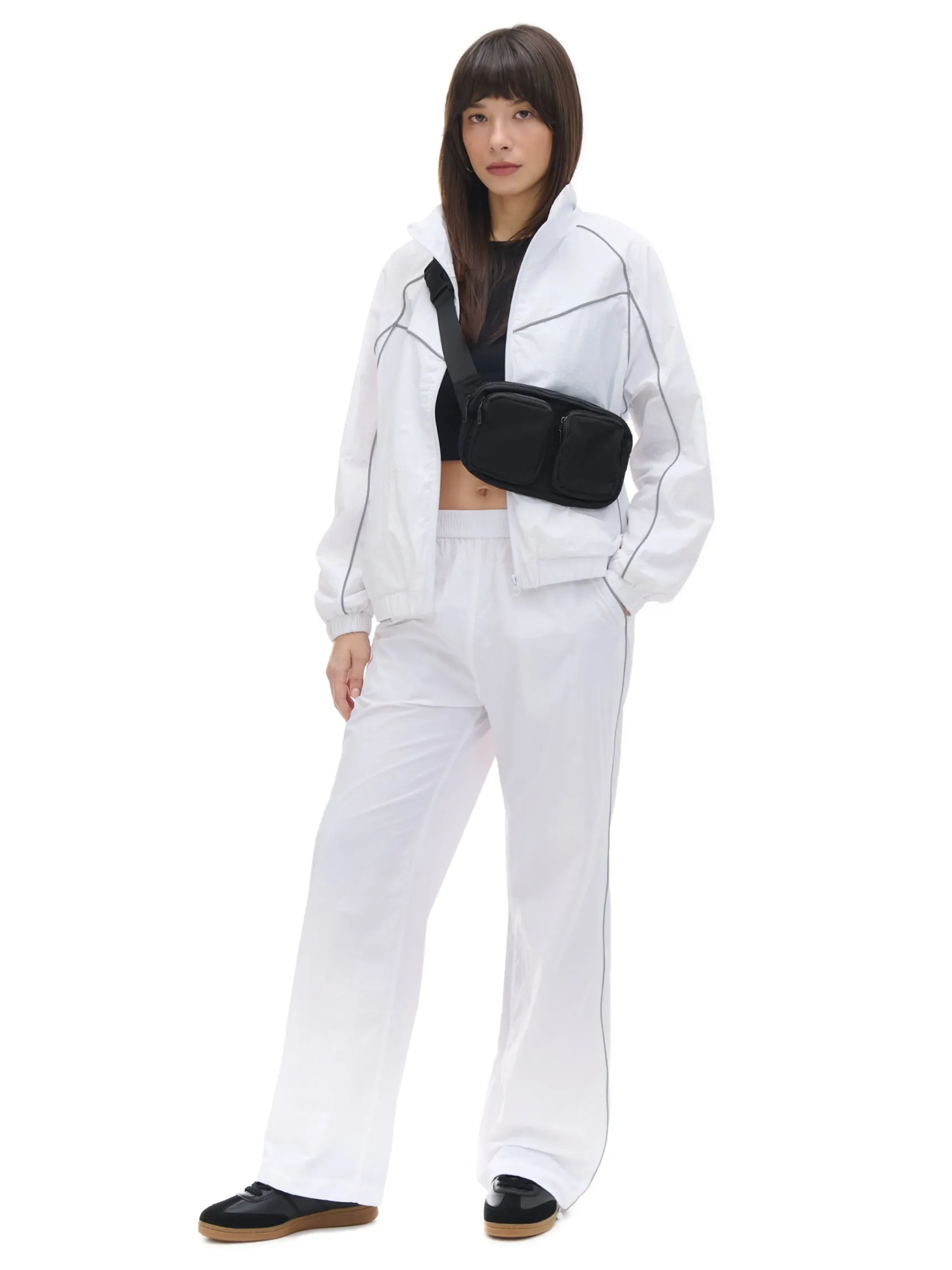 Clearance Cropp Białe spodnie jogger biały