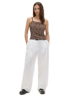 Clearance Cropp Białe spodnie wide leg biały