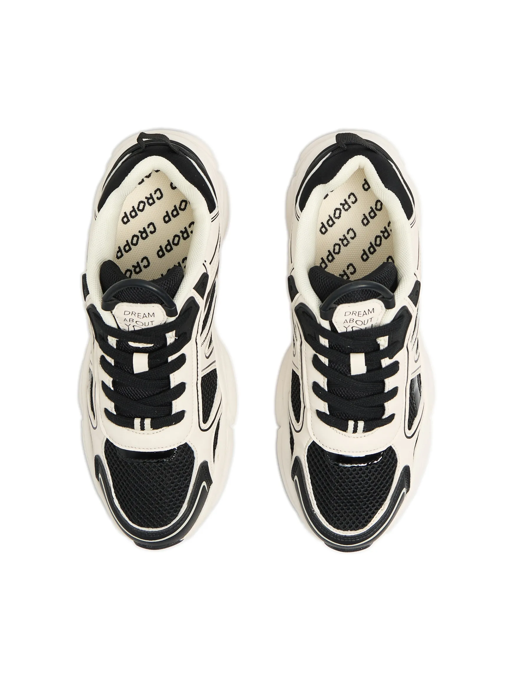 Best Cropp Biało-czarne sneakersy czarny